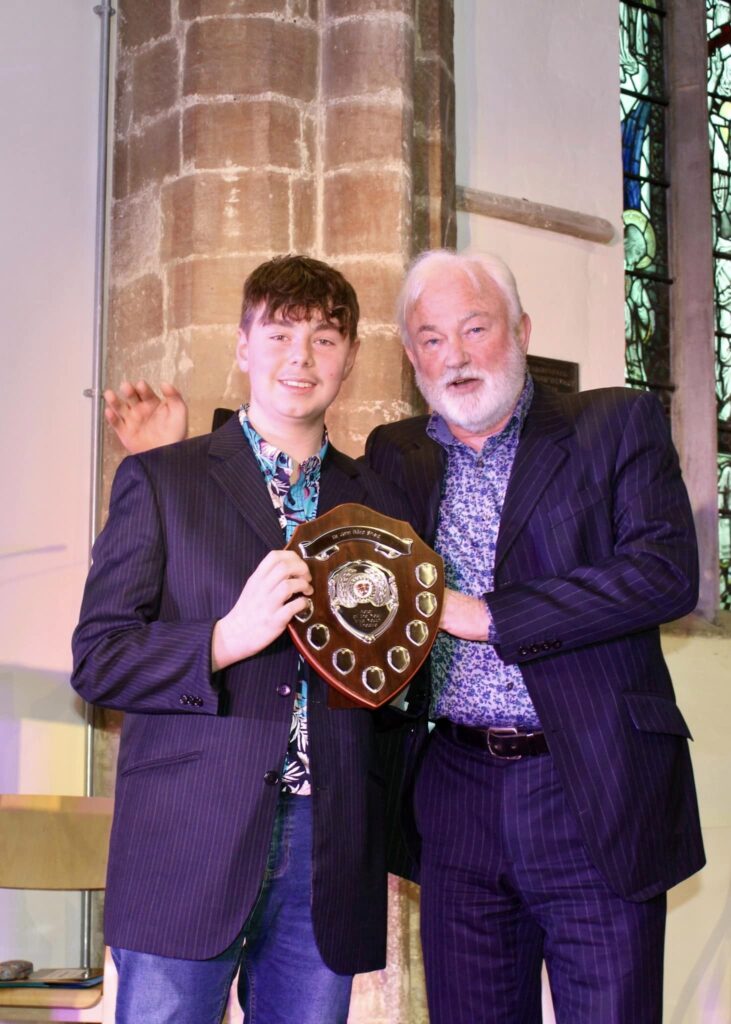 Mason tuck with Michael Fenton-Stevens - Sir john Baird Award for Young Actor of the Year