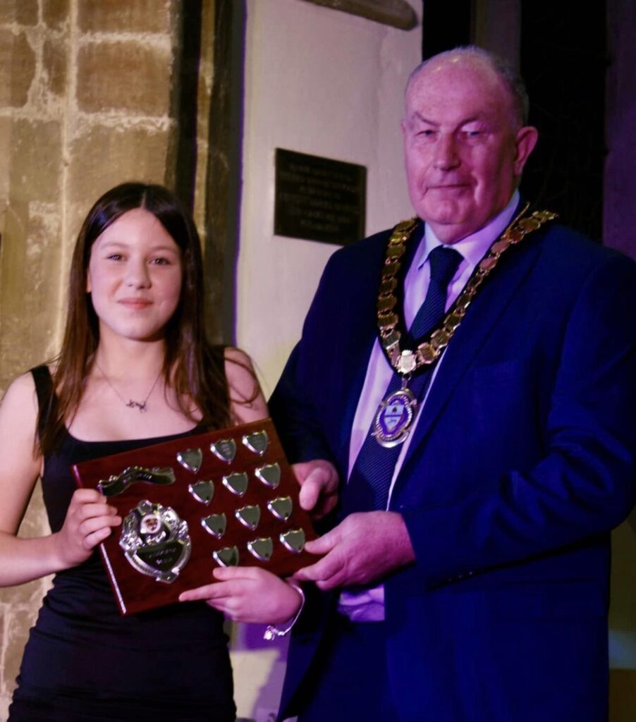 Ruby Fordham with Cllr. Alan Sharp - The Viva Trustees Award for Leadership