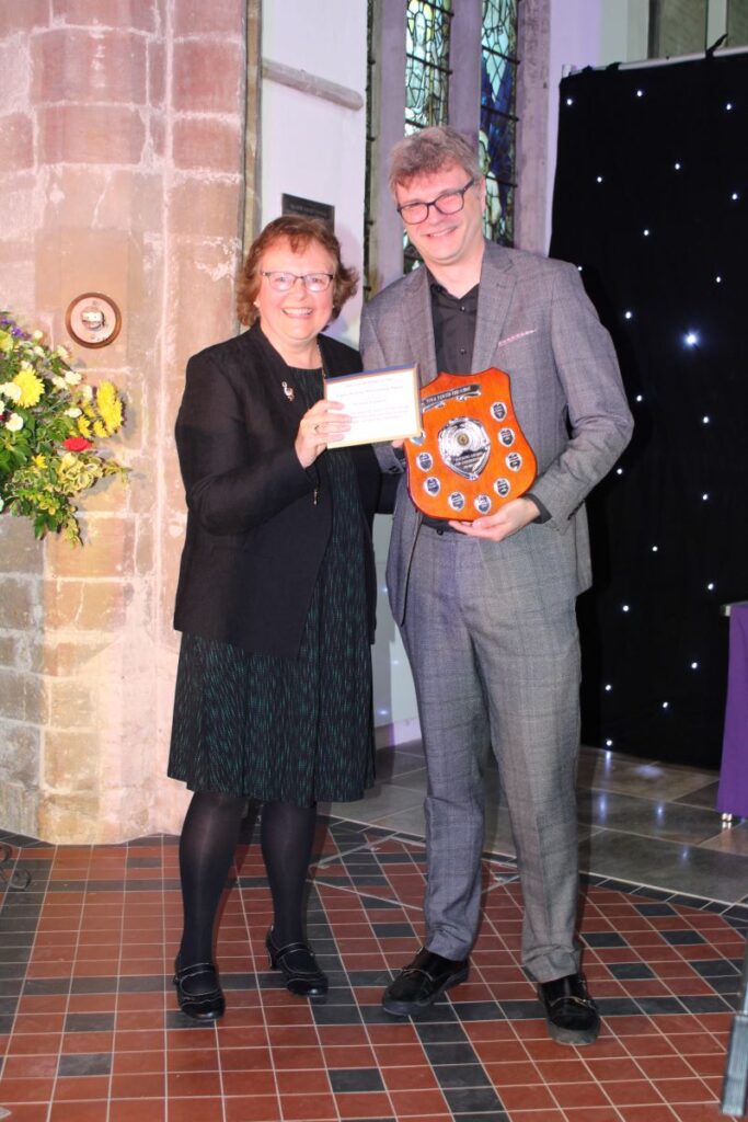 Richard Hayward and Award Sponsor and Viva Trustee, Angela Bocking